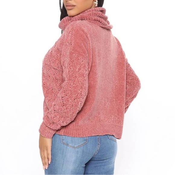 Mauve Chenille Turtleneck Sweater - Picture 11 of 11